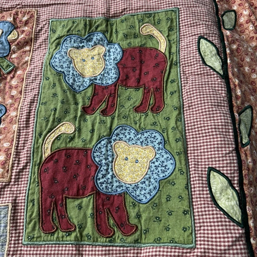 Vintage‎ Noahs Ark Animals Baby Crib Quilt Sheep Turtles Whales Niko